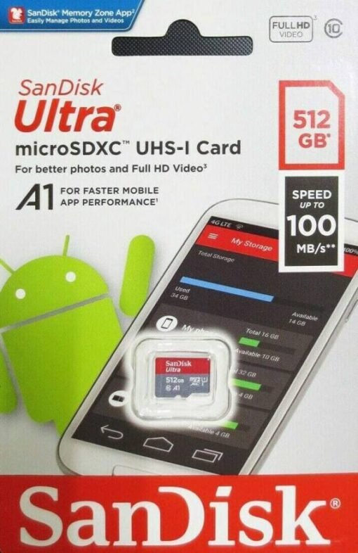 SanDisk Ultra 512 GB Micro SD XC Class 10 Memory Card Shopping offers price discount deal Indore